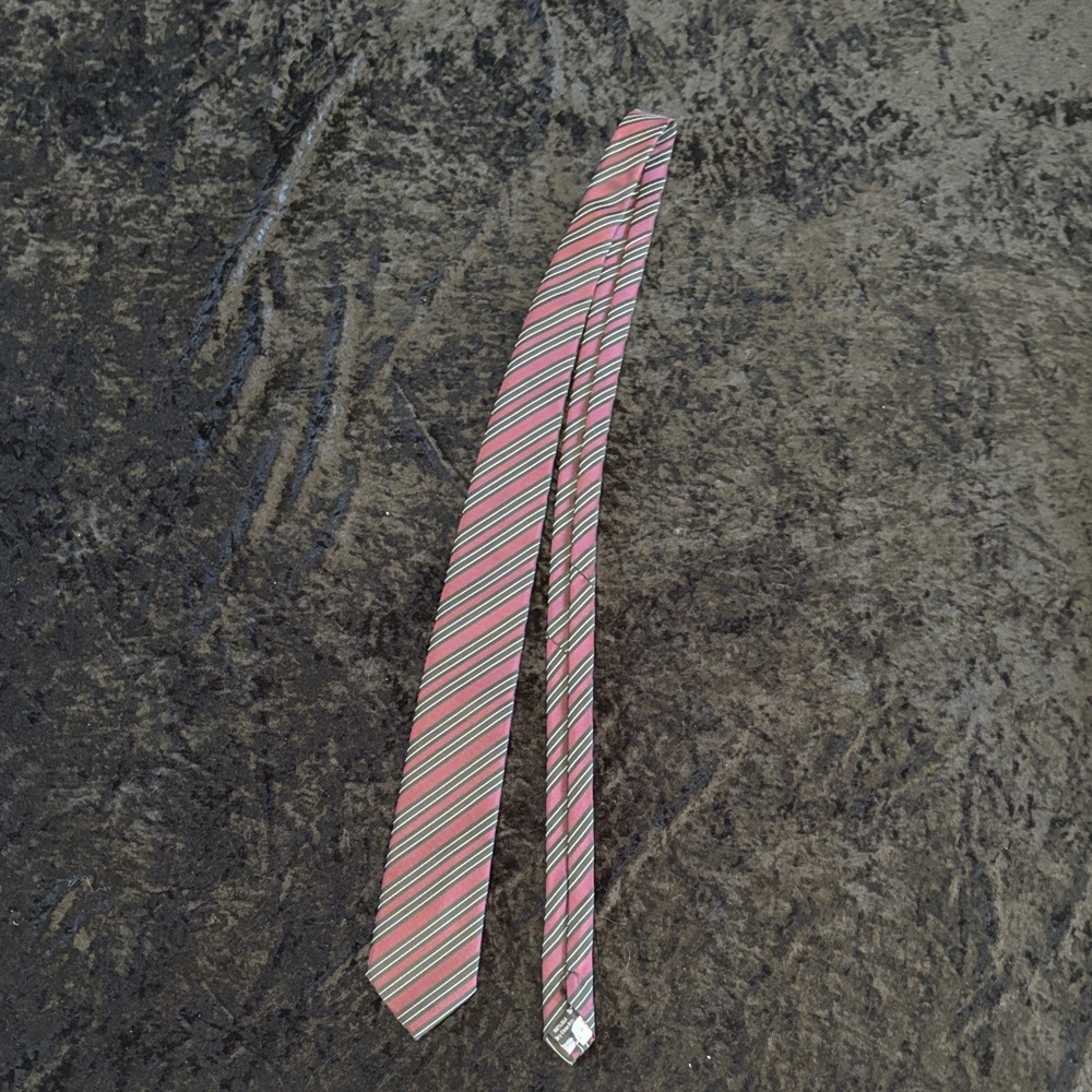 Striped Pink and Green Men's Tie